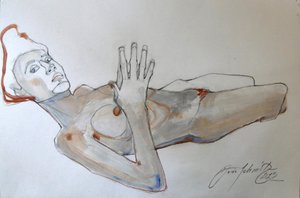 Egon Schiele pozuje autorstwa Doris Schmitz