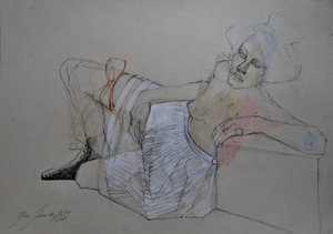 Elegancka postać w pozycji półleżącej autorstwa Doris Schmitz