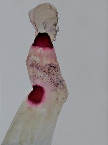 Elegancki profil z czerwonymi postaciami autorstwa Doris Schmitz