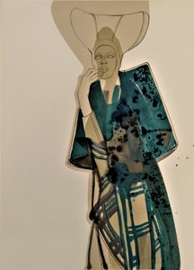 Elegancka figurka modowa w kolorze turkusowym autorstwa Doris Schmitz