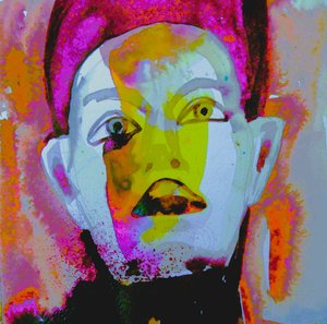 Wyrazisty portret w stylu neonowym autorstwa Doris Schmitz