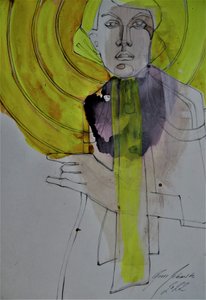 Wyrazisty żółty portret autorstwa Doris Schmitz