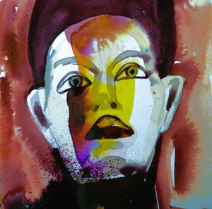 Intensywna, abstrakcyjna twarz autorstwa Doris Schmitz