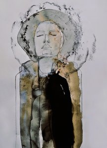 Portret kobiety w medytacji autorstwa Doris Schmitz