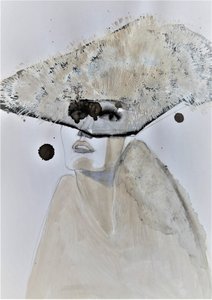 Portret z tajemniczym kapeluszem autorstwa Doris Schmitz