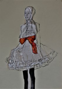 Szkic modowy „Red Bow” autorstwa Doris Schmitz