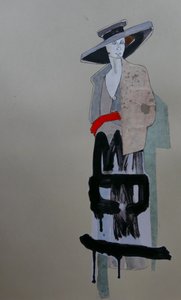 Graffiti przedstawiające stylową kobietę autorstwa Doris Schmitz