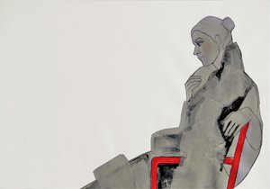 „Przemyślana kobieta” – czerwone krzesło autorstwa Doris Schmitz