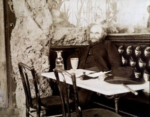 Verlaine w bistro pije absynt