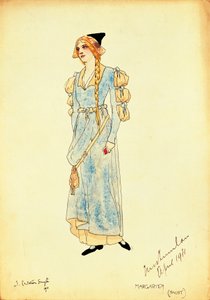 Szkic kostiumu dla Marguerite do spektaklu Faust, Carleton Smyth autorstwa Dorothy Carleton Smyth
