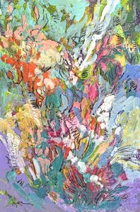 Kolorowe, abstrakcyjne kwiaty autorstwa Dorothy Fagan