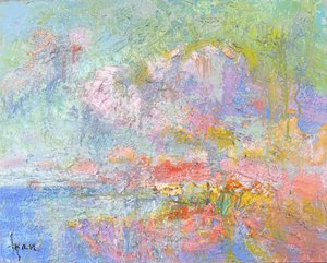 Marzycielska, pastelowa nadmorska miejscowość autorstwa Dorothy Fagan