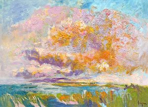 Żywe barwy zachodu słońca nad chmurami autorstwa Dorothy Fagan