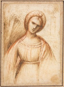 Dama w pejzażu recto, Profil biustowy starej kobiety verso, ok. 1930 r. 1521. autorstwa Dosso Dossi