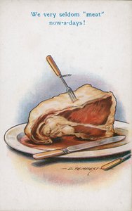 Pieczeń wołowa (kolorowa litografia)