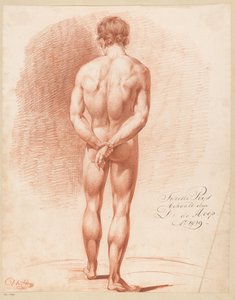 Stojący akt męski, widziany z tyłu (II nagroda 1819) autorstwa Douwe de Hoop