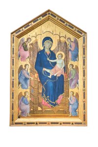 Madonna z Dzieciątkiem na tronie z aniołami autorstwa Duccio di Buoninsegna