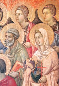Ołtarz Maesty Duccio w katedrze w Sienie autorstwa Duccio di Buoninsegna (ok. 1255 - przed 1319), tempera na drewnie, 212x425 cm, detal autorstwa Duccio di Buoninsegna