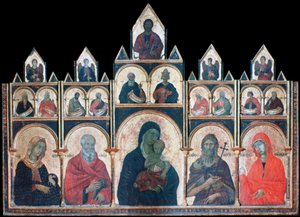 Najświętsza Panna z Dzieciątkiem i Świętymi, c1278-1318 autorstwa Duccio di Buoninsegna