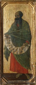 Prorok Malachiasz, fragment z predelli Maesty Ołtarza Duccio w katedrze w Sienie autorstwa Duccio di Buoninsegna