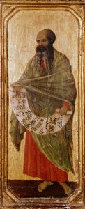 Prorok Malachie Detrempe na drewnie Duccio di Buoninsegna (1255-1318 / 9) 1308-1311 wym. 42,5x16 cm Siena, Museo del Opera Metropolitana autorstwa Duccio di Buoninsegna