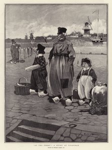 Na promie, badanie w Volendam autorstwa Dudley Hardy