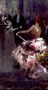 Scena kawiarniana (olej na panelu) autorstwa Dudley Hardy