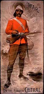 „Wojna” na drodze do Chitral” (kolor lito) autorstwa Dudley Hardy