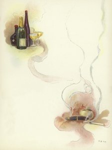 Wino i cygara w hotelu Savoy autorstwa Dudley Hardy