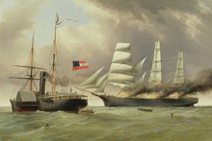 C.S.S. Nashville zdobywa i pali angielski statek handlowy "Harvey Birch". autorstwa Duncan Mcfarlane
