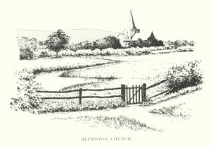 Kościół Alfriston (litografia) autorstwa Duncan Moul