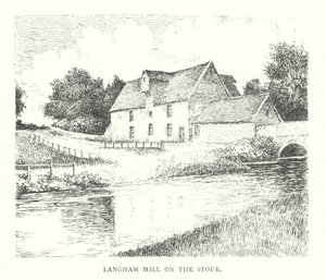 Langham Mill on the Stour (litografia) autorstwa Duncan Moul