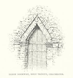 Saxon Doorway, Holy Trinity, Colchester (litografia) autorstwa Duncan Moul