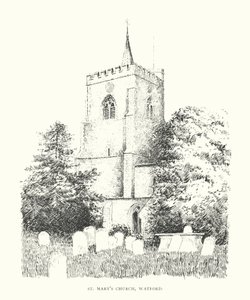 Kościół Mariacki, Watford (litografia) autorstwa Duncan Moul