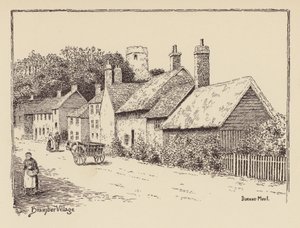 Sussex: Bramber Village (litografia) autorstwa Duncan Moul