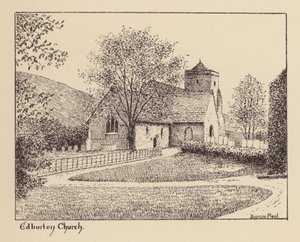 Sussex: Kościół Edburton (litografia) autorstwa Duncan Moul