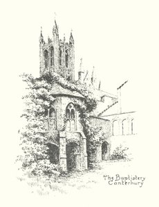 Baptysterium, Canterbury (litografia) autorstwa Duncan Moul