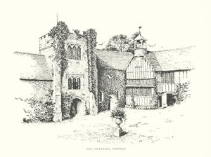 The Courtyard, Ightham (litografia) autorstwa Duncan Moul