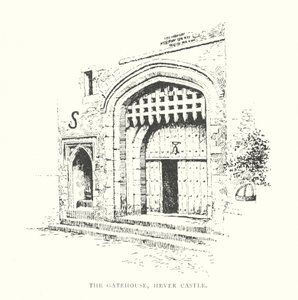 The Gatehouse, zamek Hever (litografia) autorstwa Duncan Moul