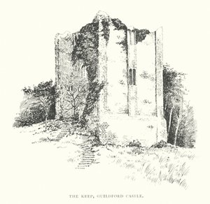 The Keep, zamek Guildford (litografia) autorstwa Duncan Moul