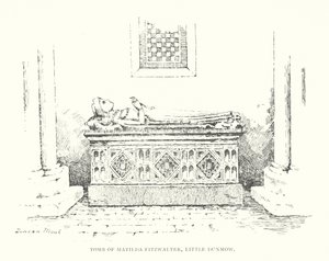 Grobowiec Matyldy Fitzwalter, Little Dunmow (litografia) autorstwa Duncan Moul