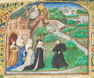 Strona z "La Belle Dame Sans Merci" Alaina Chartiera, Paryż, początek XV w.