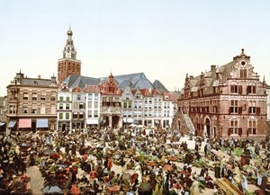 Grote Markt, Nijmegen, Holandia, wyd. 1900