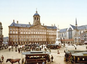 Pałac Królewski w Amsterdamie od Placu Dam, 1890-1900