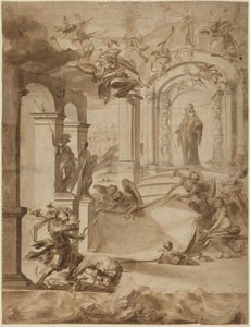 Alegoria na cześć dżentelmena, 3. ćwierć XVII wieku (pióro i tusz) autorstwa Dutch School