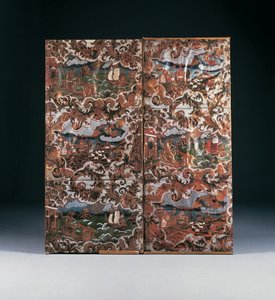 Panele tłoczone i polichromowane, koniec XVII w. (skóra) autorstwa Dutch School
