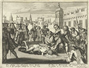 Egzekucja księcia Monmouth, 15 lipca 1685 akwaforta. autorstwa Dutch School