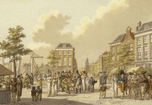 Targ kwiatowy, Rotterdam, 1807 autorstwa Dutch School