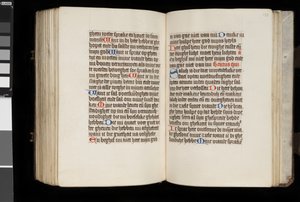 MS McClean 92, f.132v - f.133r, z Księgi Godzin, c.1470-90 autorstwa Dutch School