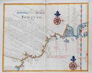 Mapa Tonquin, Chiny. autorstwa Dutch School